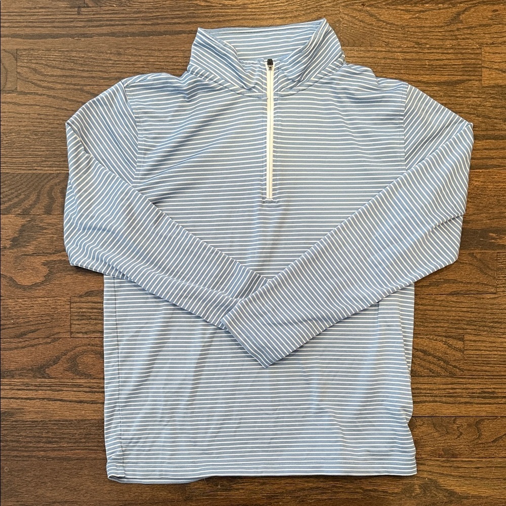 Crewcuts Active Blue and White Striped 1/4 Zip Top Size XL (12-14)